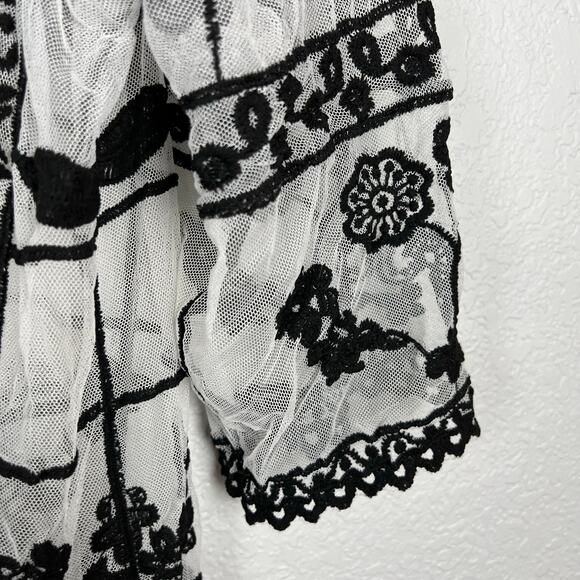 Lane Bryant Embroidered-Mesh Maxi Overpiece Black Embroidered Women's 18/20 - Picture 8 of 10